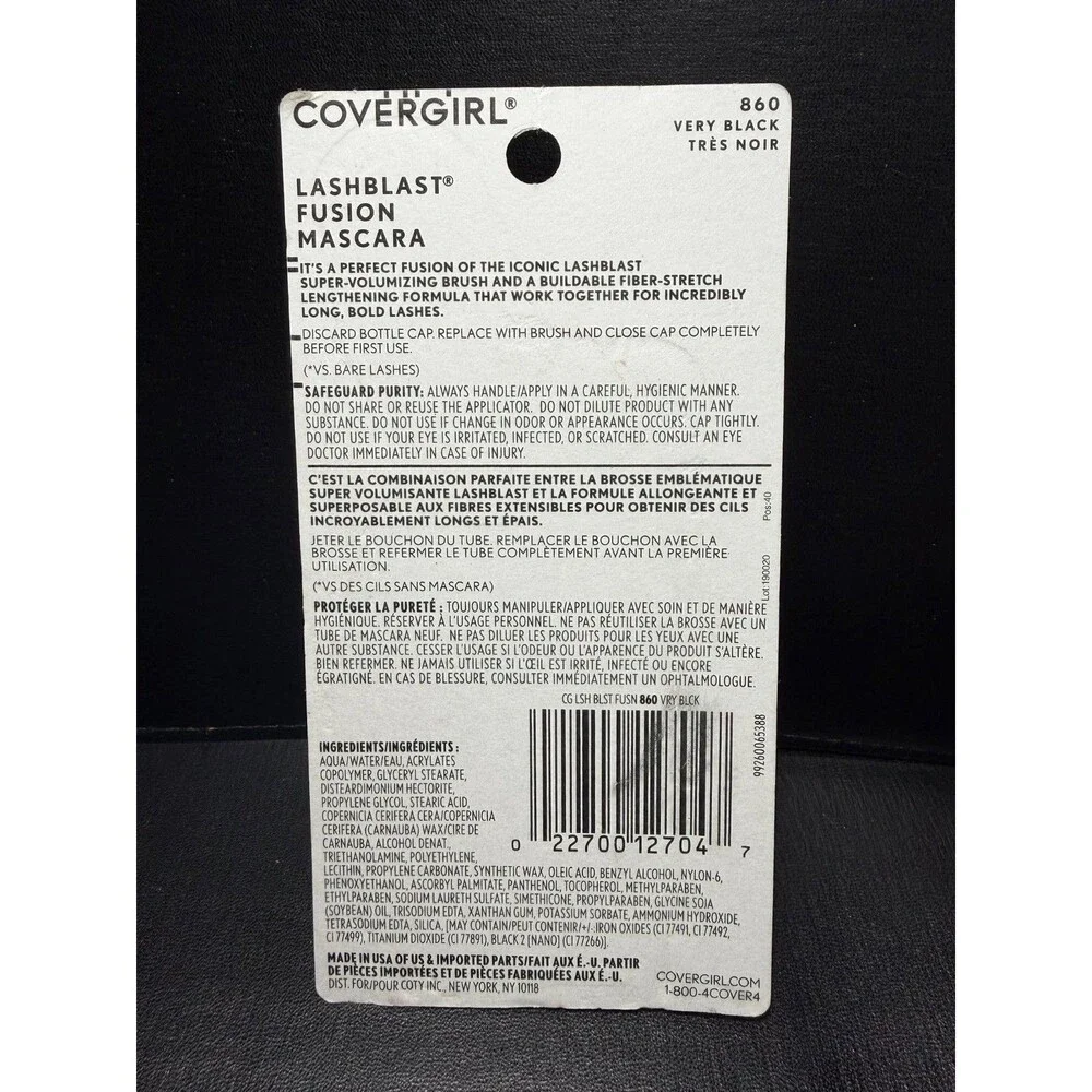 CoverGirl Lash Blast Fusion Mascara 860 Black Water Resistant